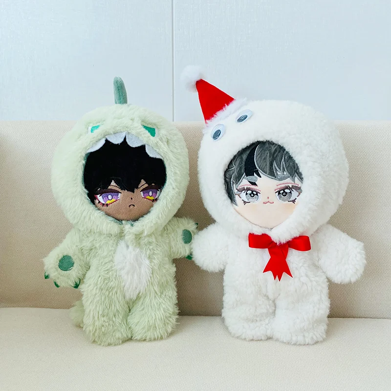 Doll Clothes for 20cm Idol Dolls Outfit Accessories Green Dinosaur Koala One Piece Suit for Plush Toys Kawaii Collection Gifts