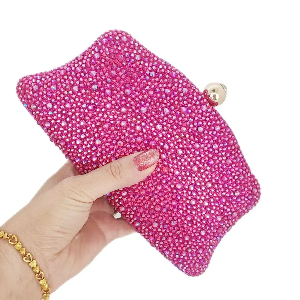 DGPEAFOWL Diamond Women Metal Evening Clutch Bag Fashion Lady Female BINGBING Diamond Super Mini Handbag For Wedding Bag