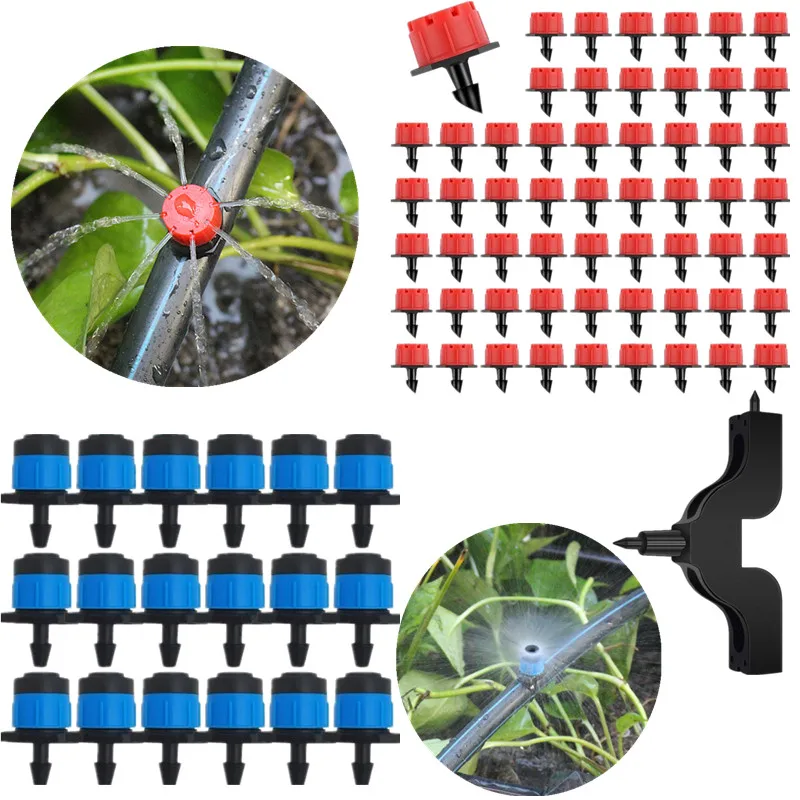 

Adjustable 1/4 Inch Emitter Drip Irrigation Sprinkler Gushing Dripper Micro Drip System for Watering Plants