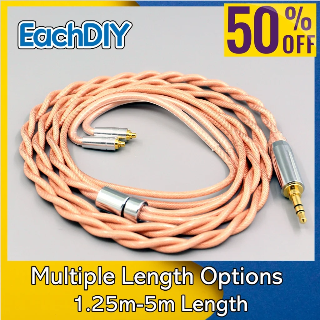

7n Litz OCC Type6 756 core Shielding Earphone Cable For Sennheiser ie200 IE900 IE300 ie600 2 core 2.8mm 7971