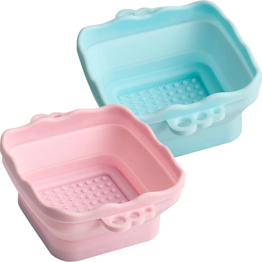 

2Pcs Silicone Cleaning Bowls Scrub Mat for Makeup Brushes Drying Hanger Foldable Tool Assorted Colors Gel Pads