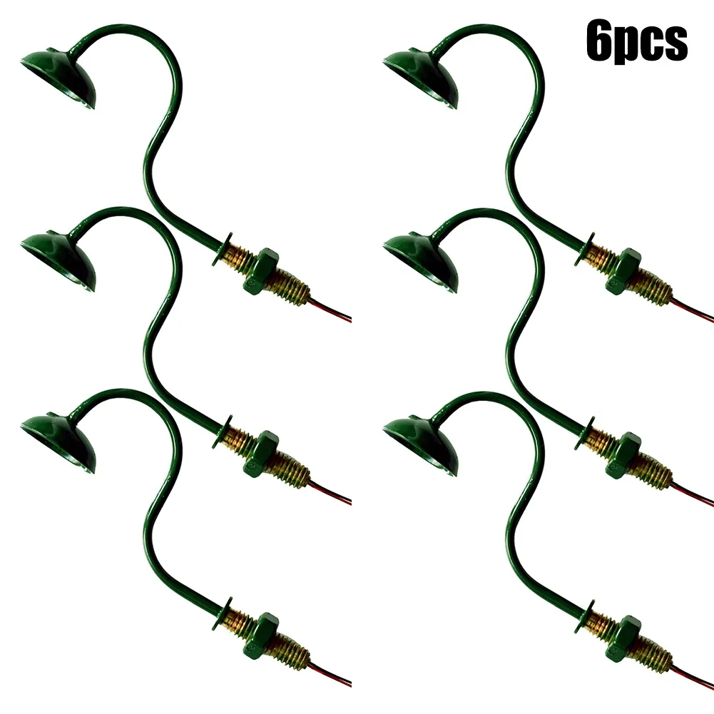 6pcs O Gauge Led Street Wall Lights Model Train Spotlight Railway Lamp Post Street Light Sand Table Model Garden Decor