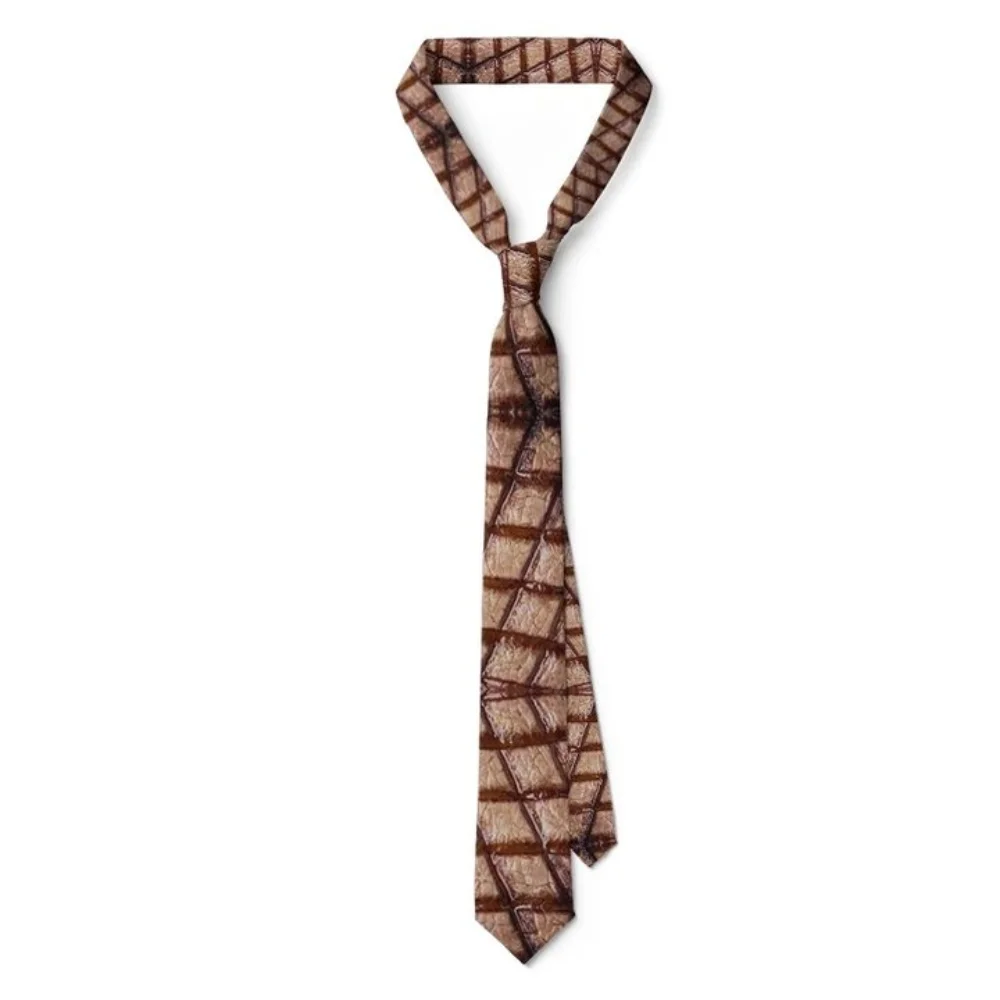 8cm Meat Style Design Tie Adjustable Narrow Hot Food Printing Tie Interesting Hand Tied Steak Food Printing Men Necktie
