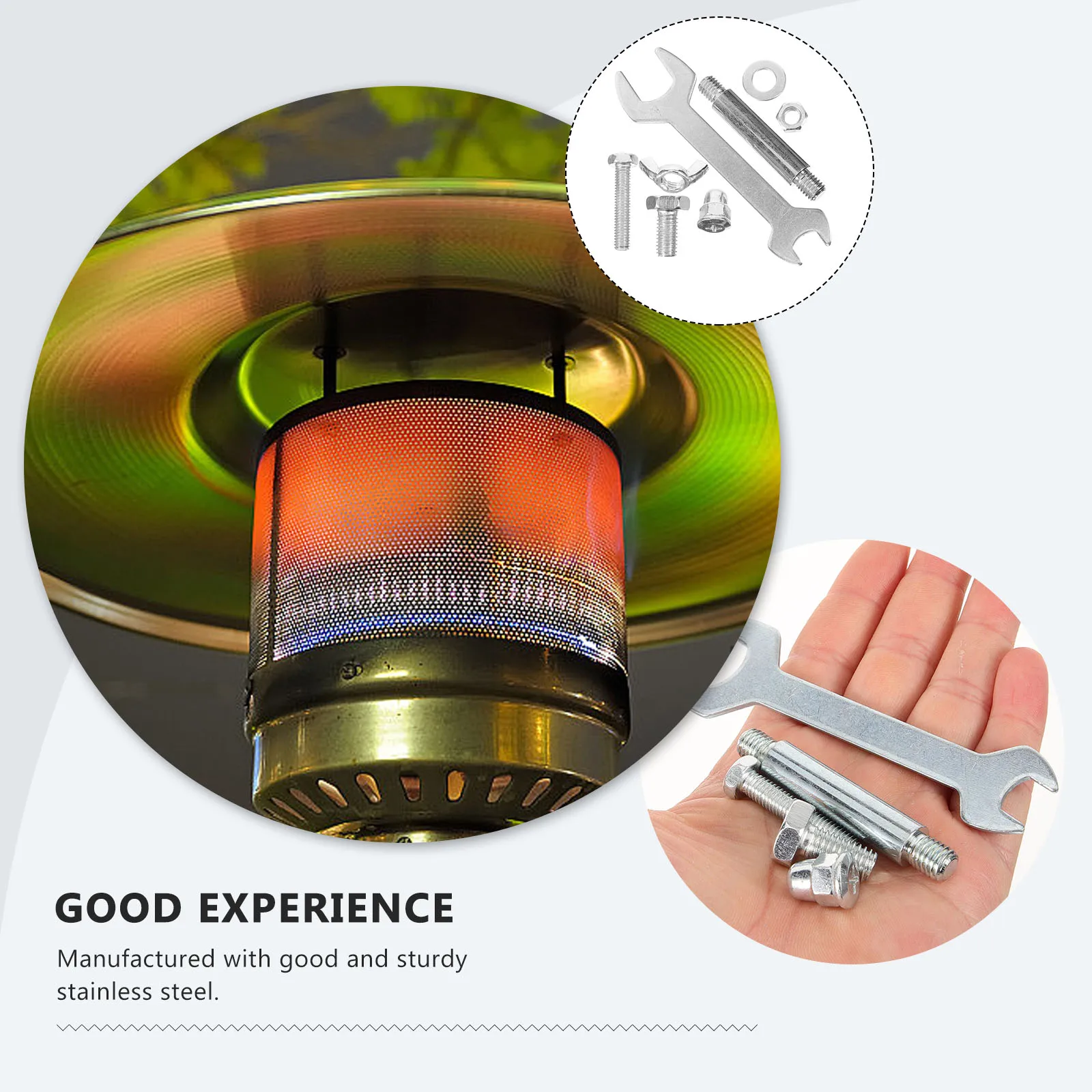 

1 set 1 Set Outdoor Patio Heater Tool Kit Stainless Steel Hardware Set Installation Parts Umbrella Shape Heater Supplies Durable