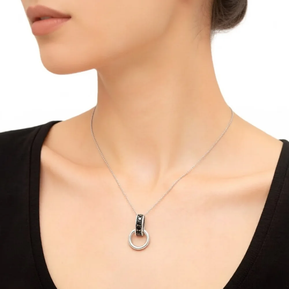 Schwarze CZ Charms Träger 925 Sterling Silber Fit Kette Halskette, 2020 Sommer Marke Neue Europa Vintage-Schmuck Geschenk für Frauen – Detail 2