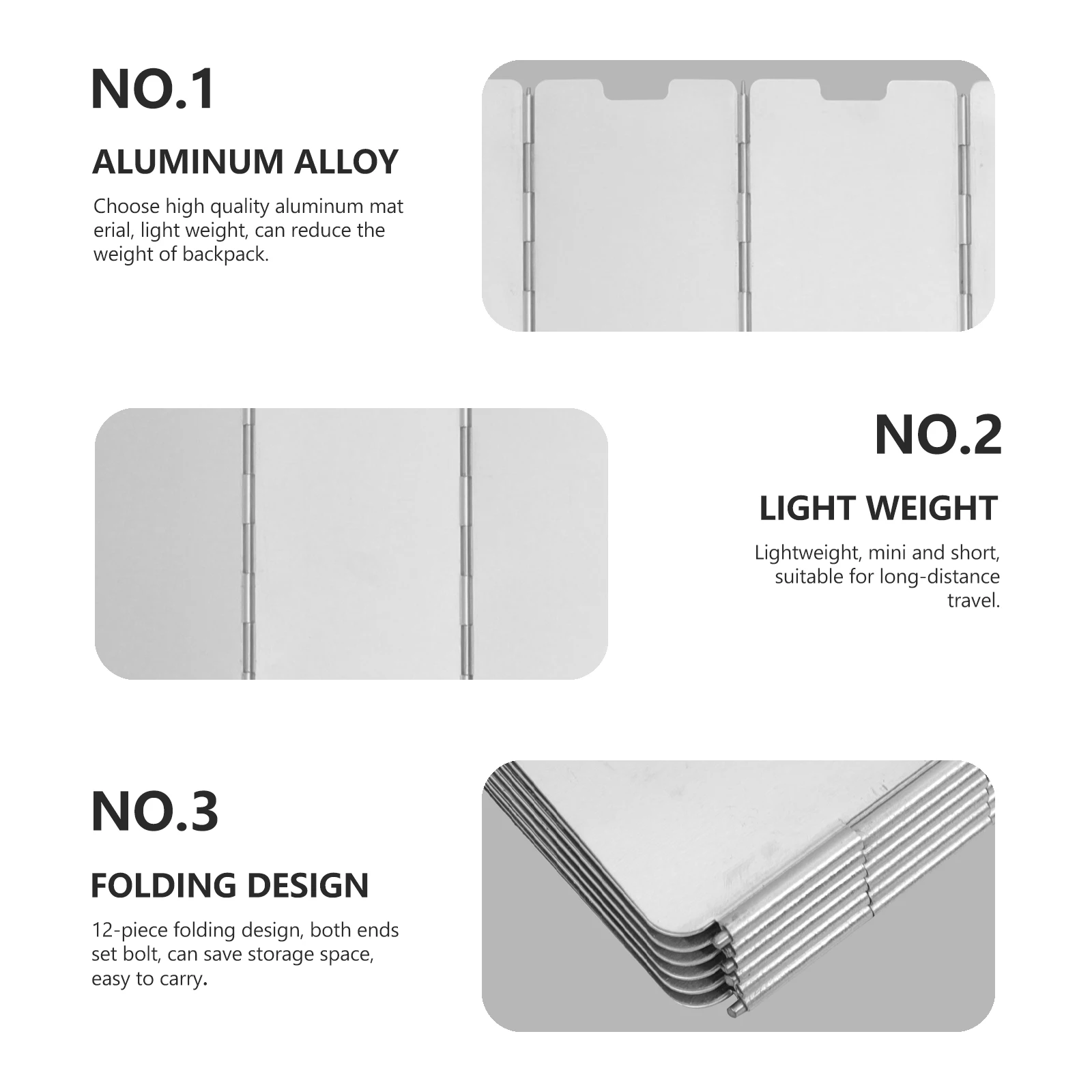 

Windshield Outdoor Burner Folding Stove Screen Portable Windscreen Camping with Storage Pouch for Kitchen Oil Silver