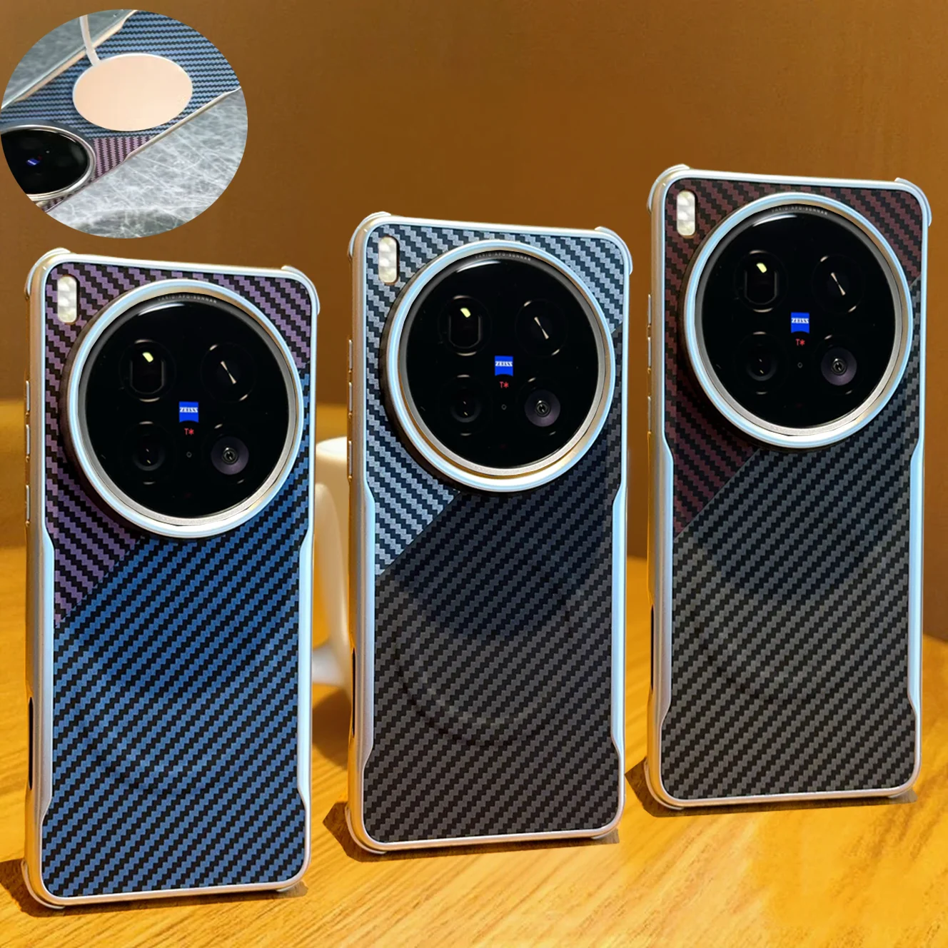 

Чехол из искусственной кожи с узором из углеродного волокна для Vivo X200 Ultra X200 Pro Mini X200s Magsafe, прочный противоударный чехол с магнитной кожей