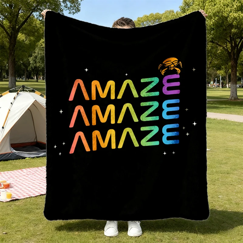 Amaze Amaze Amaze Flannel Blanket, Project Hail Mary Rocky Flannel Throw, SciFi Reader Gift, Book Lovers Gift, Space