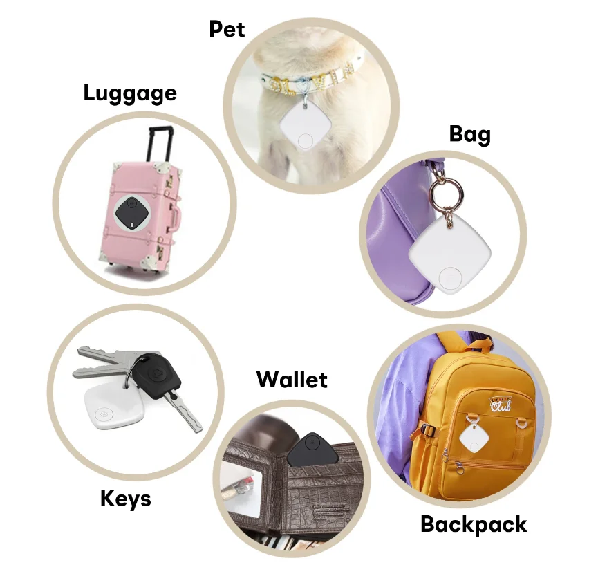 SmartTrack 5Colors Small Lovely Bluetooth Anti-loss Device Square Smartphone Finder Anti-theft Alarm Key Wallet Portable