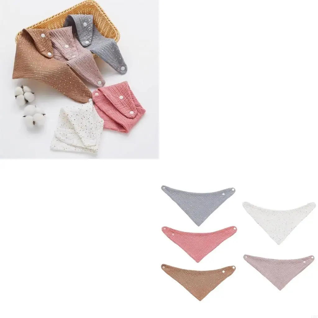 

Breathable Cotton Bib Baby Burp Cloth Nursing Bib Saliva Towel Soft Teething Bib 4XBC