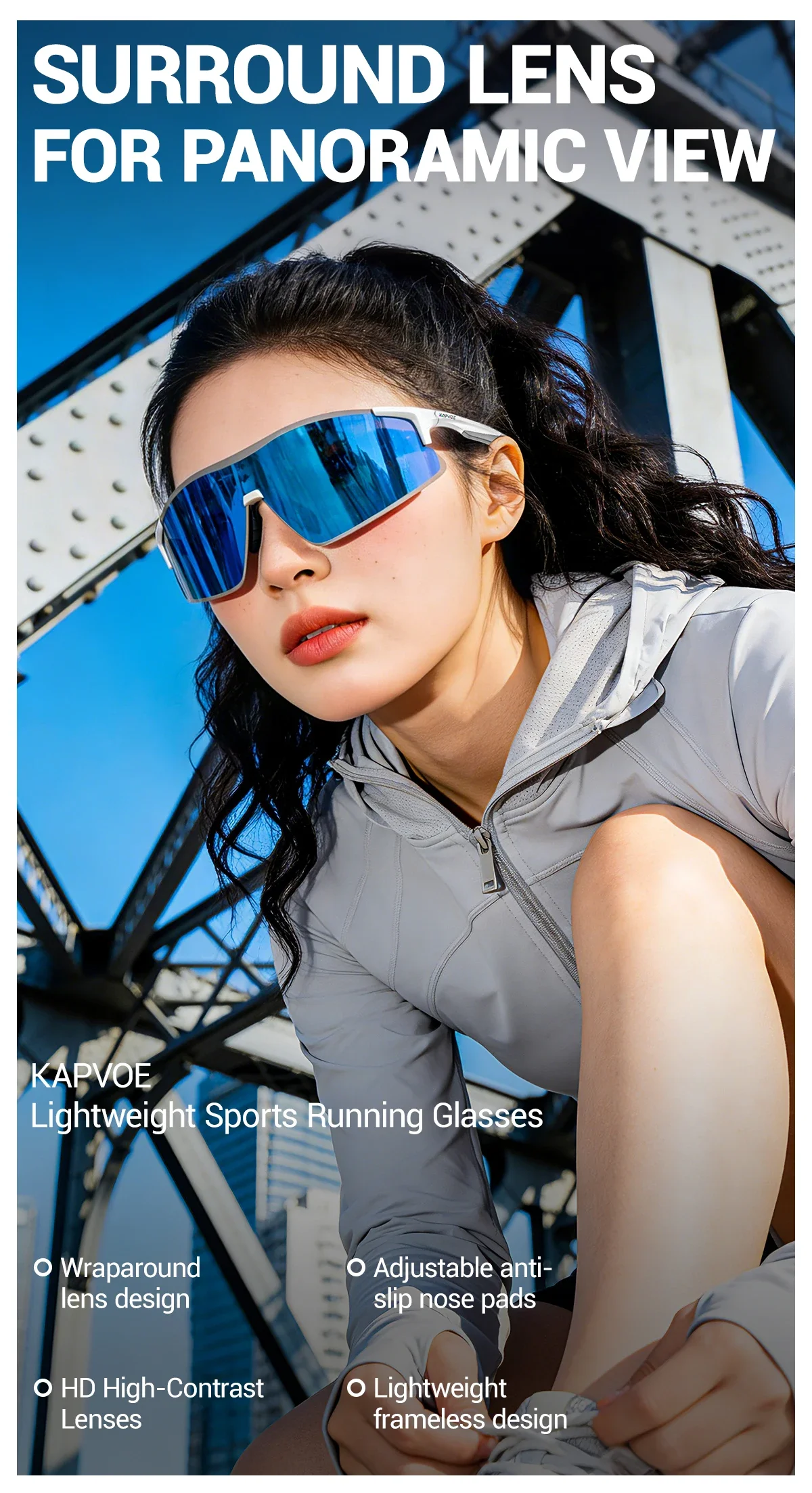 Kapvoe Photochrome Radfahrbrille Sport-Pickleball-Sonnenbrille Camping-Modebrille Herren MTB Fahrradbrille Wanderbrille – Detail 1