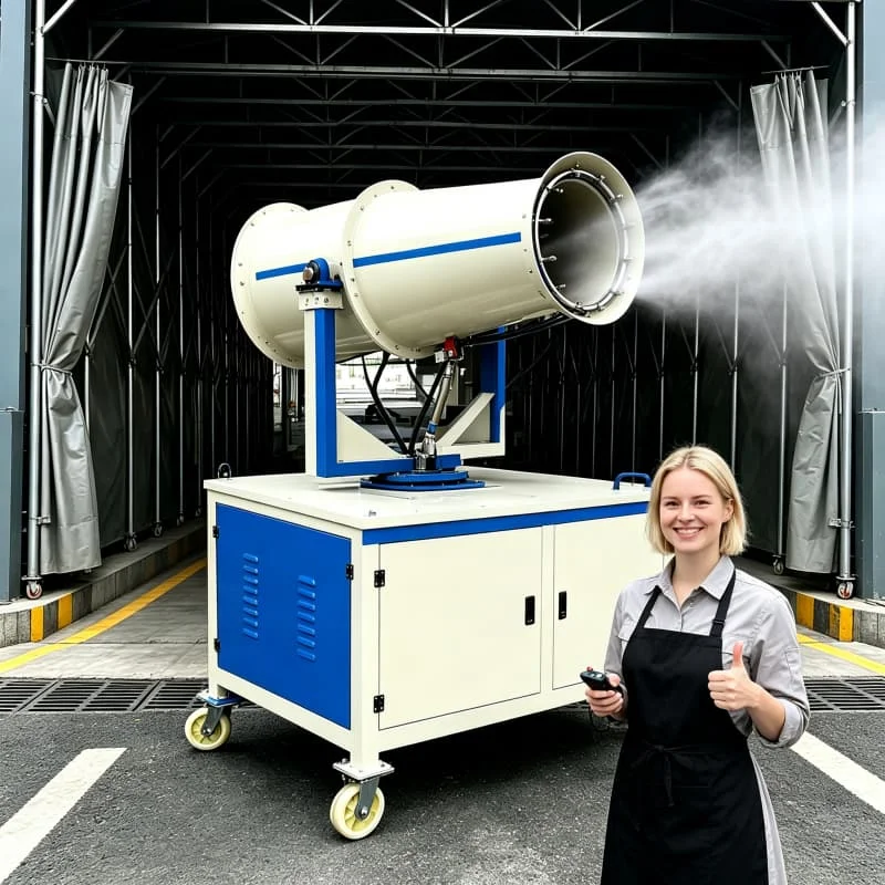 Fog Cannon Dust Suppression Sprayer Machine 30m Mist Throw 380V Motor 200L Tank For Construction Site Mining Area Coal Yard