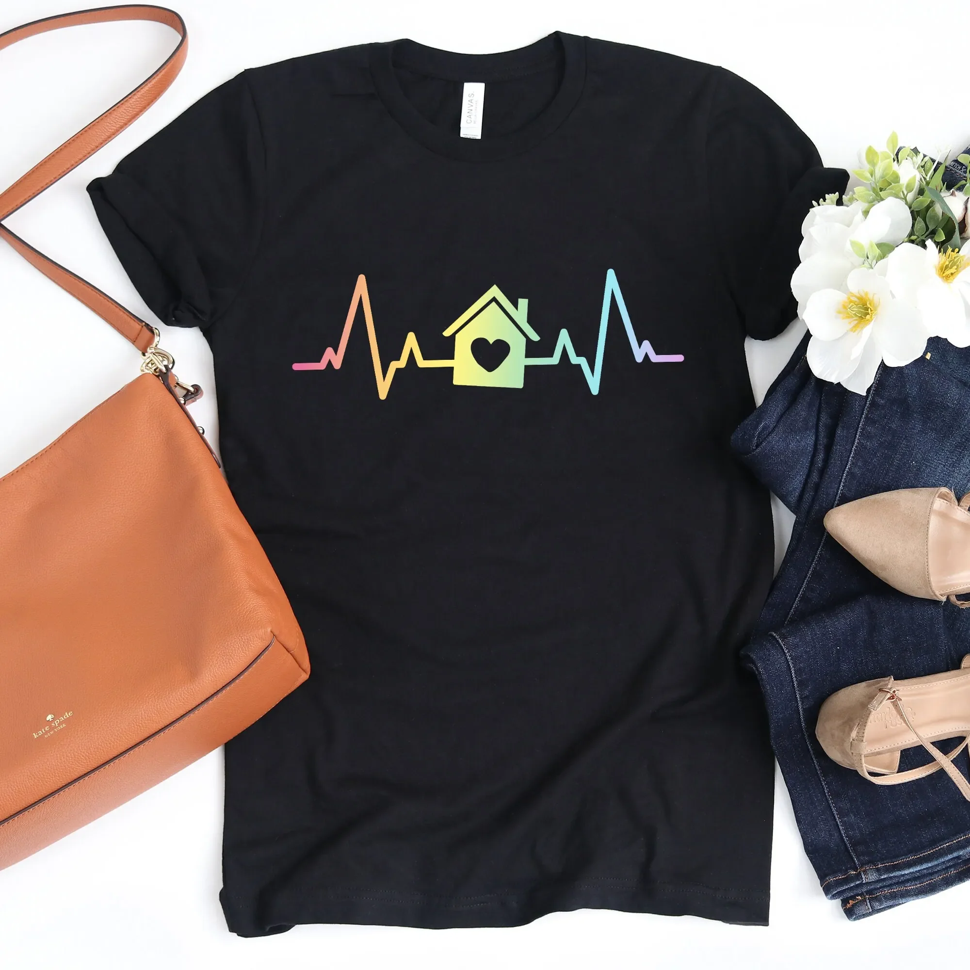 Real Estate Agent HeartbeaT T Shirt Life Team Office Open House