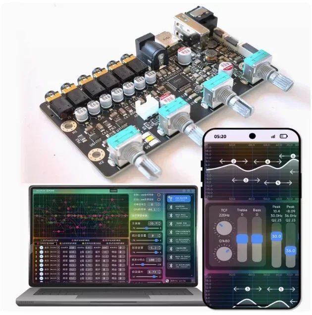 SmCpGhxamp 7-channel Dsp Preamplifier Tuning Board 7-way Independent 15 Segment Eq 1piece