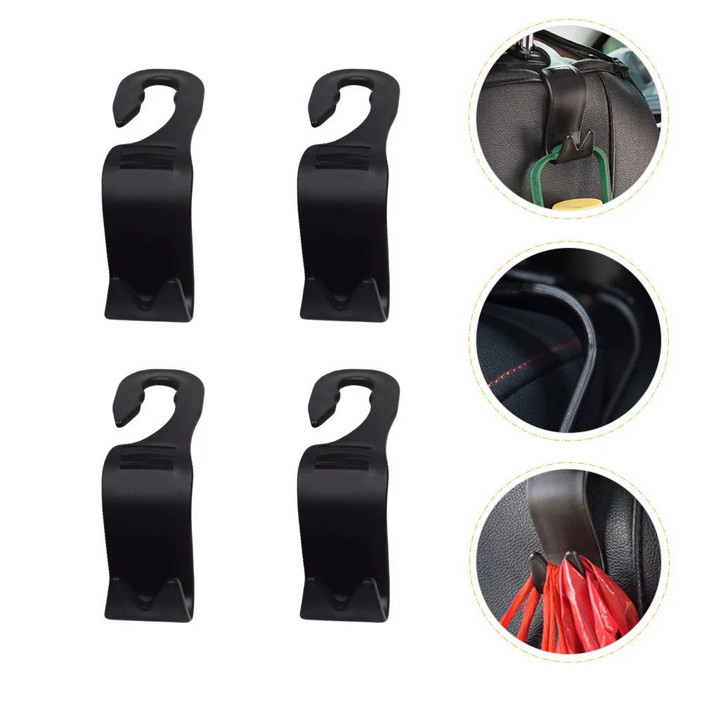 

4Pcs Car Seat Hooks Premium Workmanship Non Scratch Surface Strong Load Capacity Headrest Hangers for Garments Bags Umbrellas