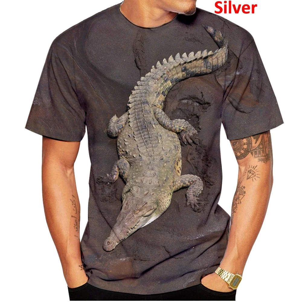 2022 أحدث صيحات الموضة الرجال النساء التمساح ثلاثية الأبعاد مطبوعة تي شيرت قصير الأكمام بلايز S-5XL #3