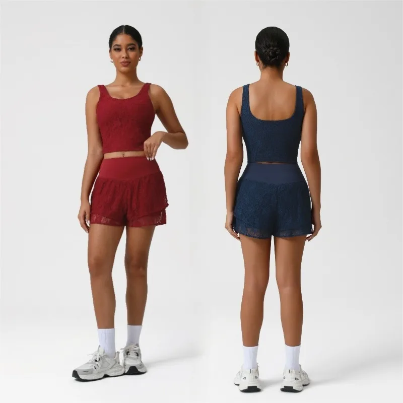 

Women's Yoga Clothes Quick-drying Beautiful Back Nude Breathable Sports Suits Outdoor Sports Running Leisure Fitness Sets