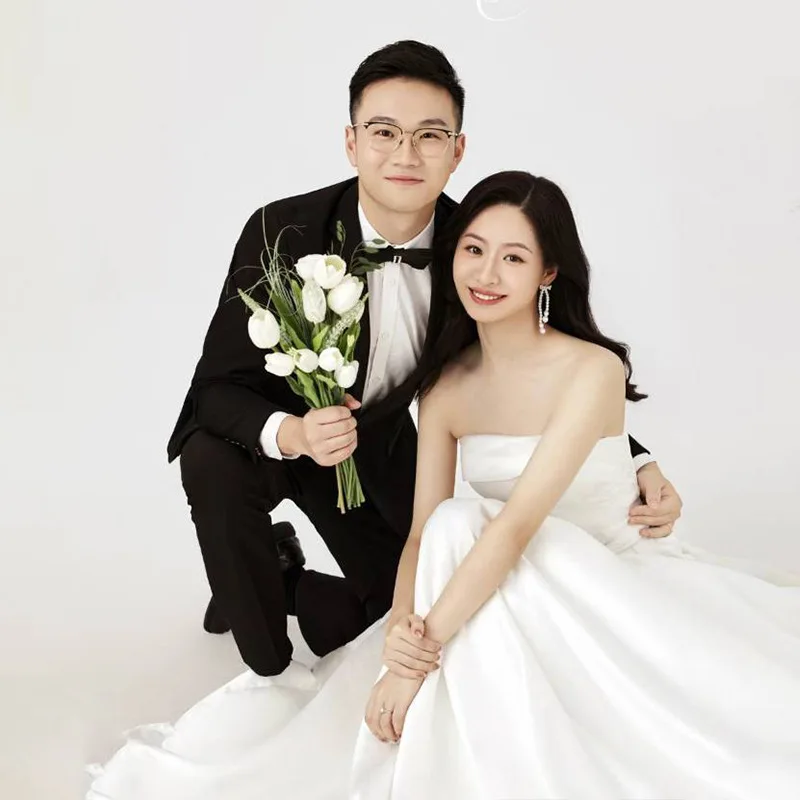 2025 novo tubo superior fino e doce moda luz branca vestido de casamento vestido formal feminino elegante vestidos de noite moda simples