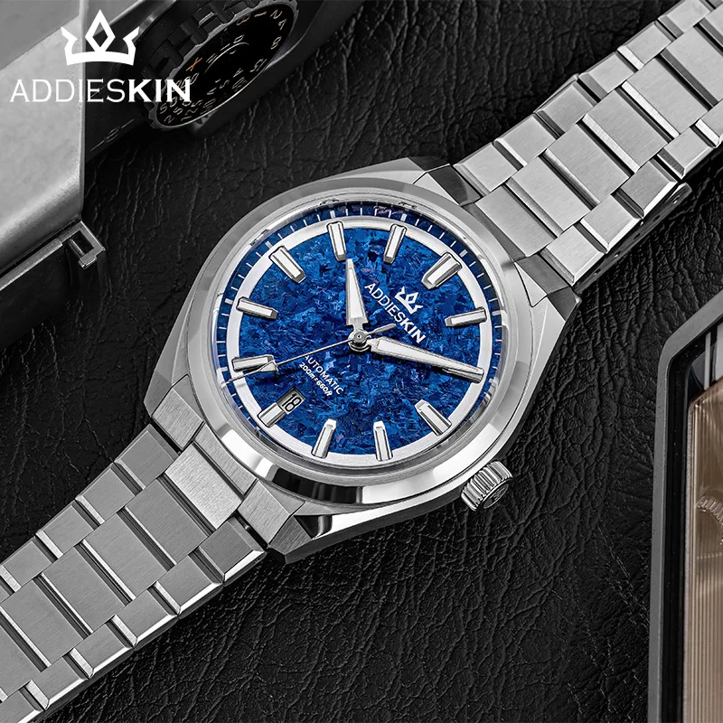 AddiesKIN K006 Men Watch 9015 Ice Crystal Titanium Dial Sapphire Glass BGW9 Luminous 20Bar Diving Mechanical Automatic Watches