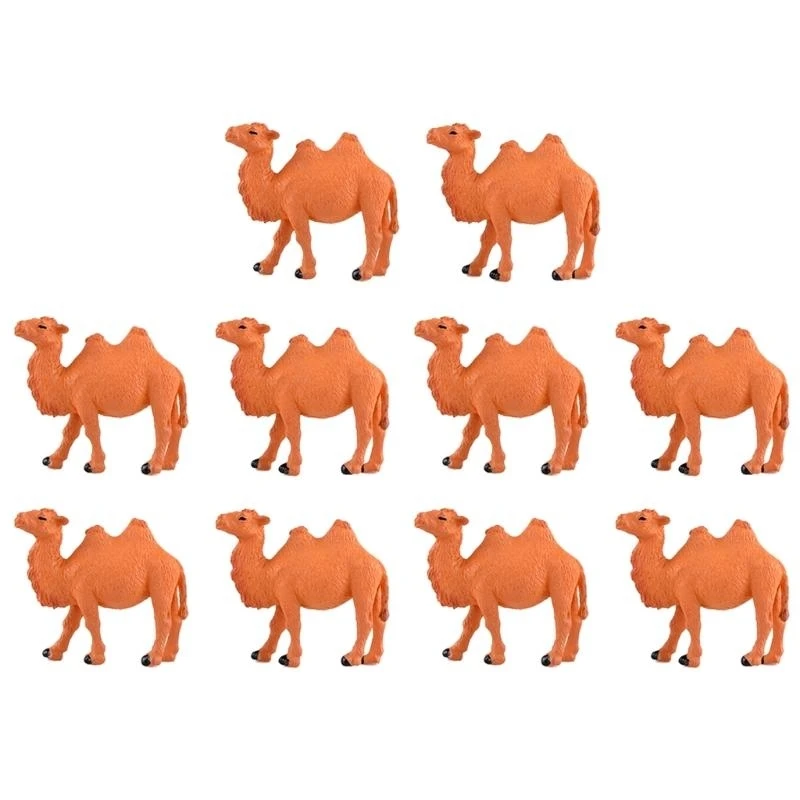 10Pieces Mini Simulations Animal Camels Mini Plastic Model Ornament