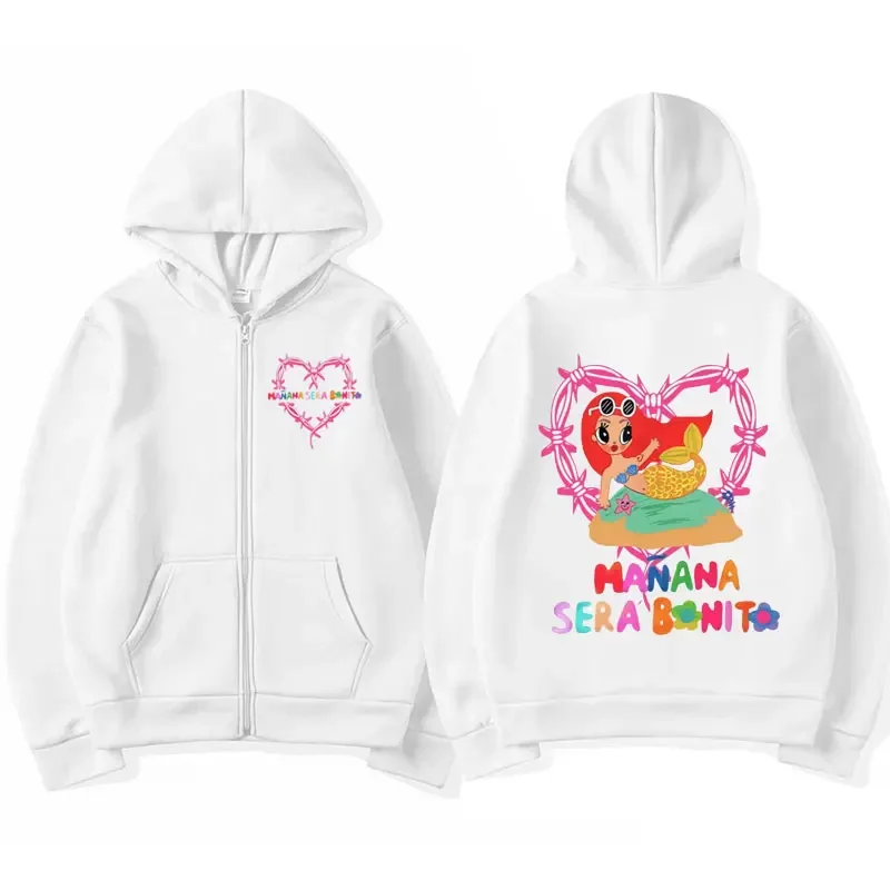 Limited Karol G Album Heart Manana Sera Bonit Zipper Hoodie Men Women Kawaii Jacket Sweatshirt Oversized Zip Up Pullovers Hooded