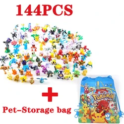 144 Styl Pokemon Torba na prezenty Prezent na Boże Narodzenie Figurka akcji Zabawki Oryginalna figurka Anime Pikachu Pokemon Zabawki dla dzieci