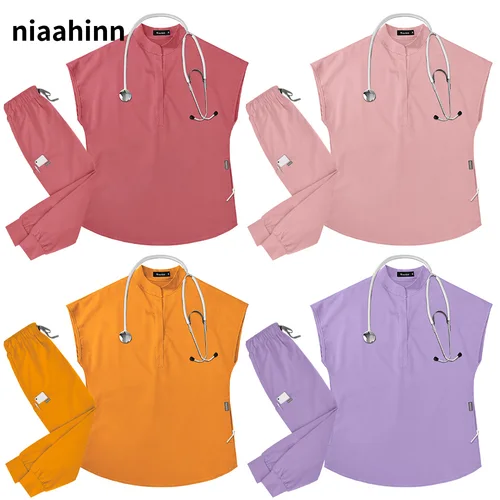 Uniformes quirúrgicos para mujer, ropa de trabajo médico, conjuntos de Top y pantalones, traje médico clínico, ropa para médico, uniforme para enfermería de mascotas