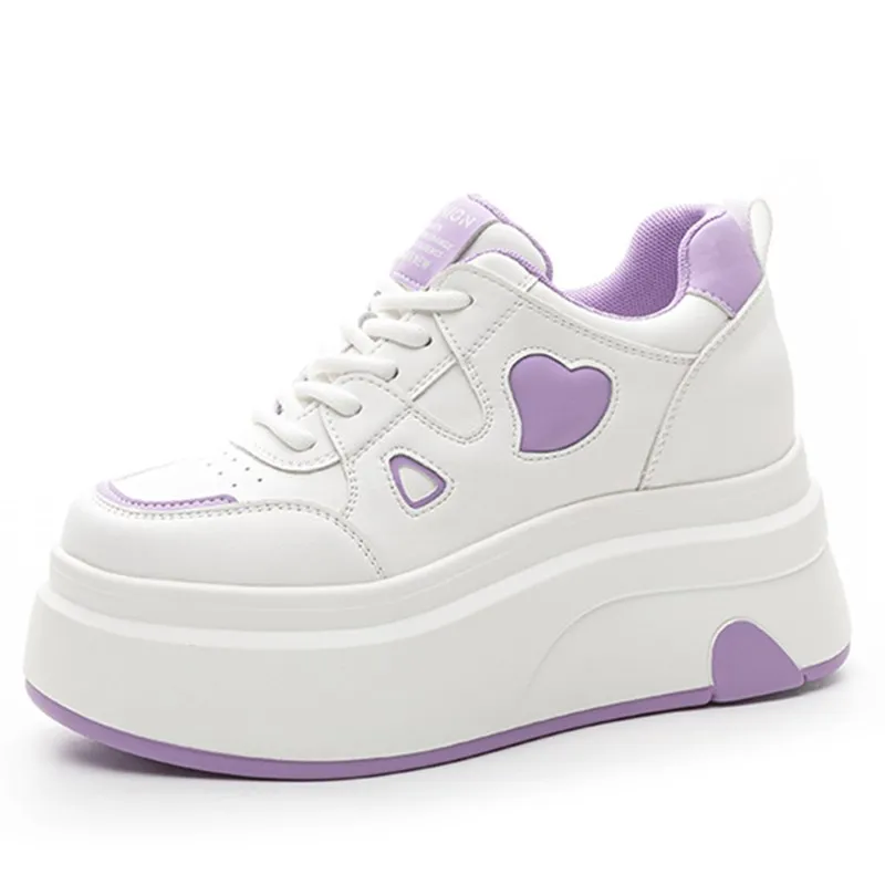 

8 см воздушная сетка из микрофибры, дышащая искусственная кожа, синтетическая обувь на плоской подошве, женские кроссовки на массивной платформе, летняя весенне-осенняя обувь