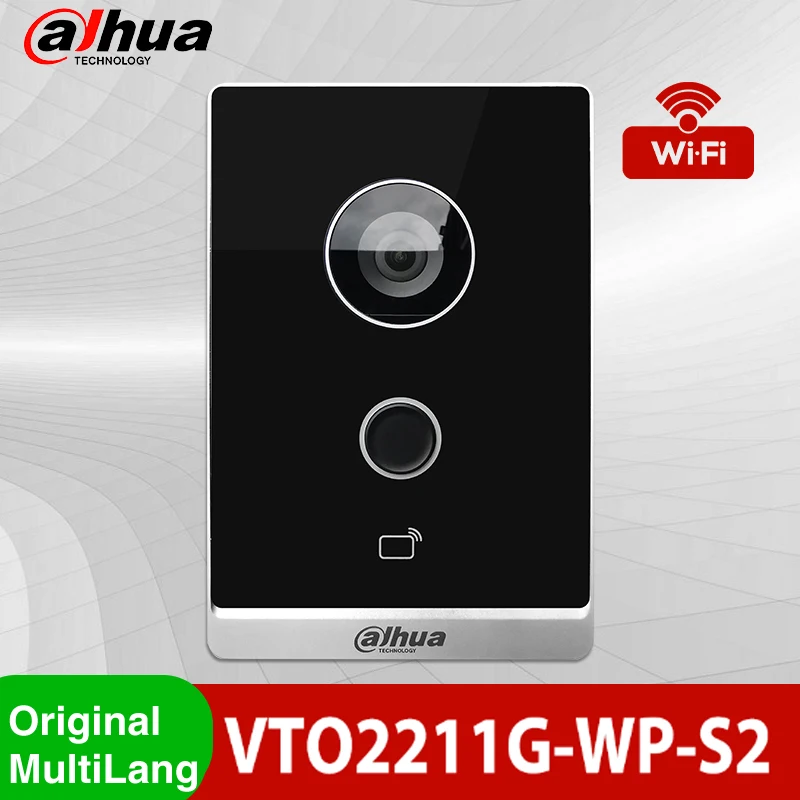 Dahua-VTO2211G-WP Mini PoE Video Intercom, Estação Externa WiFi, Áudio e Voz Bidirecional, Rede Sem Fio, Estação de Porta IP Villa