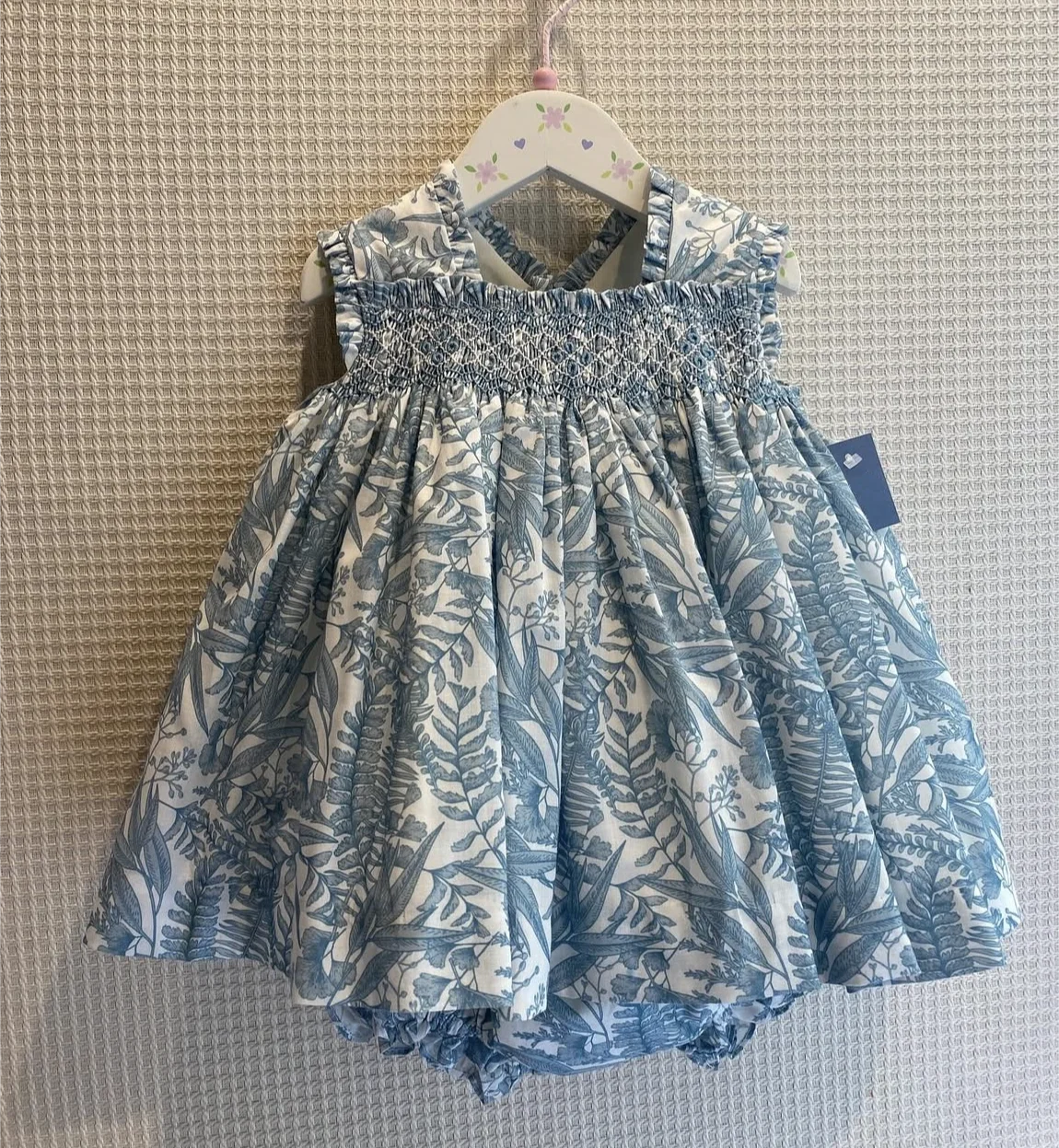 

0-12Y Baby Girl Summer Blue Smocked Handmade Turkish Vintage Princess Dress for Birthday Holiday Easter Photography Eid A47