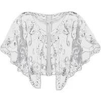 Chal de encaje para carnaval, vestido de noche para mujer, chal con lentejuelas, fiesta para mujer, uso diario, juego de capa informal a la moda