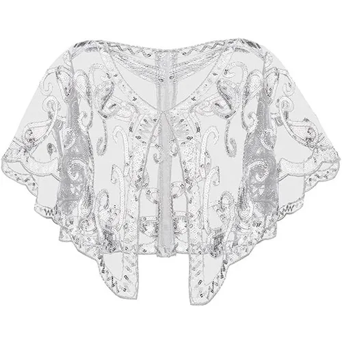 Imagen 1 del producto Chal de encaje para carnaval, vestido de noche para mujer, chal con lentejuelas, fiesta para mujer, uso diario, juego de capa informal a la moda