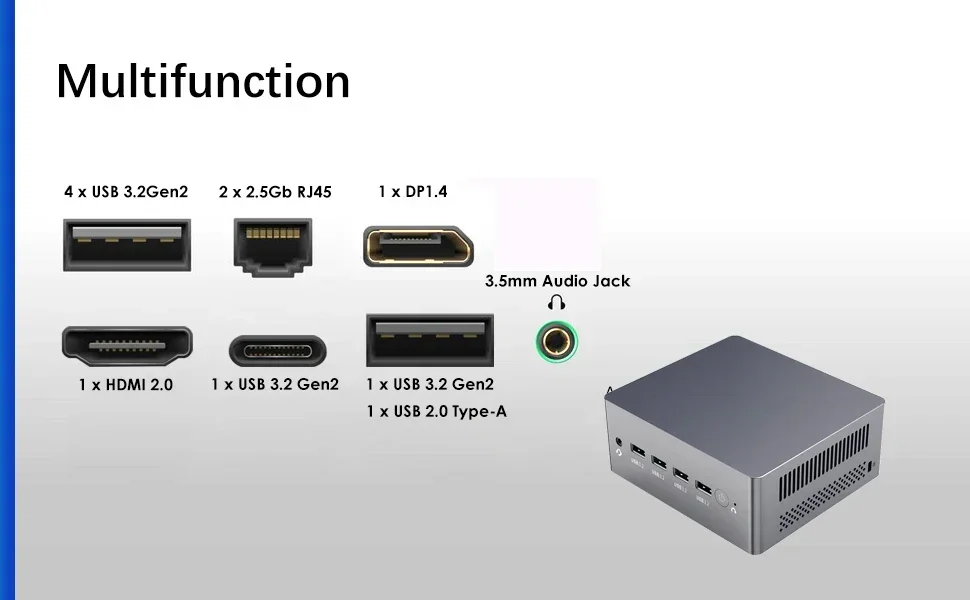 SZBOX M9N N305 Mini PC i3-N305 DDR4 3200GHz 2280 NVME SSD Windows 11 Pro Dual LAN 4K Triple Display USB 3.2 Komputer Desktop