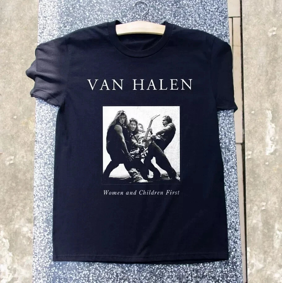 Rare Van Halen - Mujeres y niños First Rock Camiseta negra Camisa de regalo Camisa gráfica de manga corta Unisex Hombres Mujeres Verano