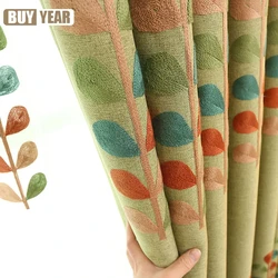 American Country Style Finished Shading Window Curtains for Living Room Bedroom Rural Backdrop Embroidered Cotton Linen Curtain