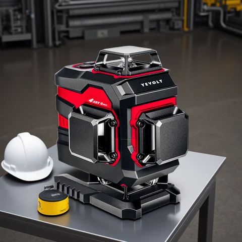 YEVOLT YVGLL4XS16 4플레인 16라인 레이저 레벨 발생기 ±4 ° 고정밀 30m 작업 범위를 표시하는 셀프 레벨링 창고 바닥