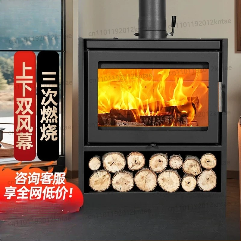 Retro european real fire fireplace wood-burning heating stove b&b house rural self-built house decoration for home cast iron