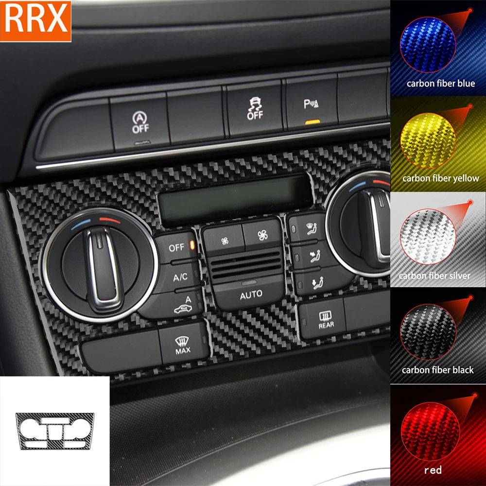 

For Audi Q3 2015 2016 2017 2018 Center Dashboard CD Control Panel Tuning Cover Soft Real Carbon Sticker Car Interior Accessories