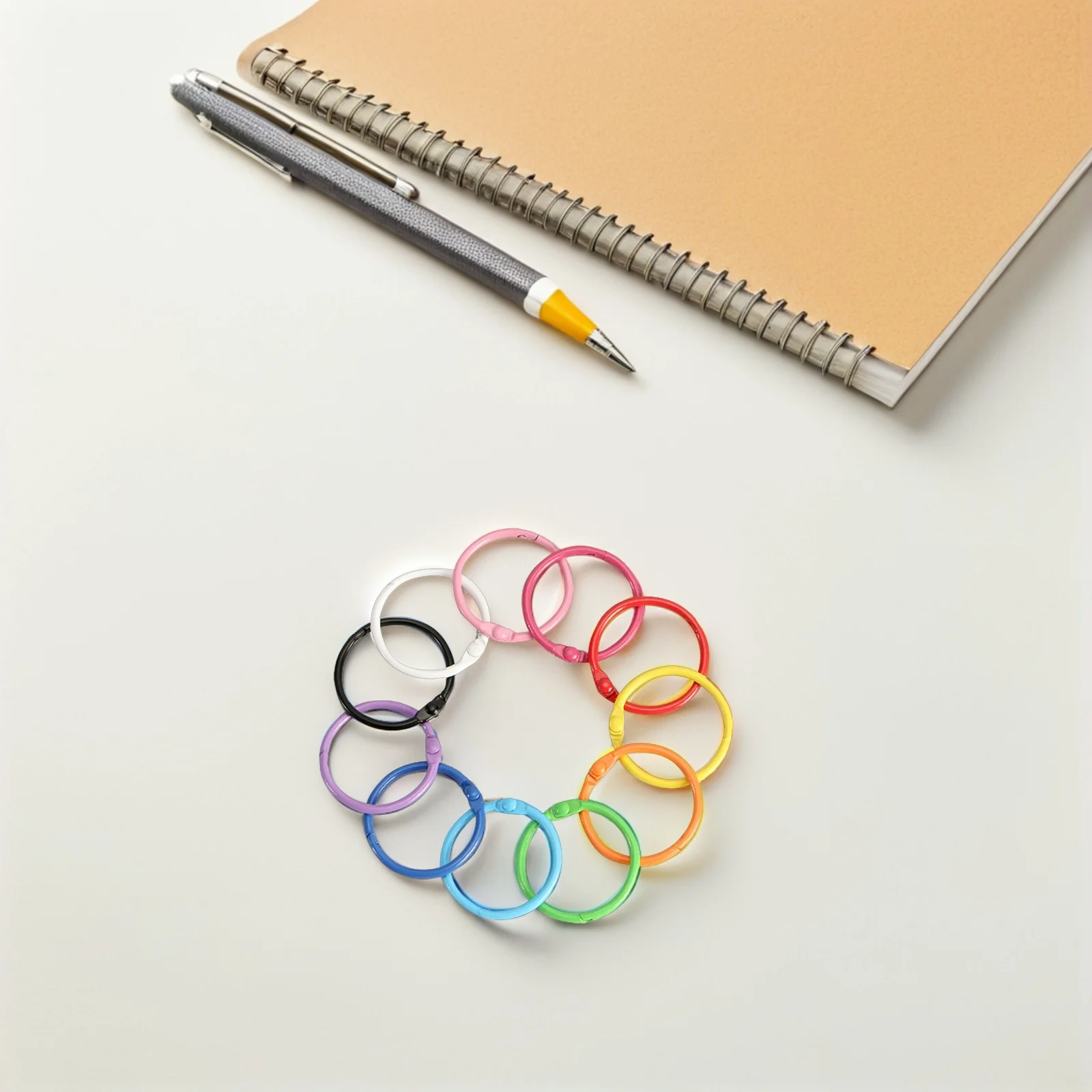 

40Pcs Metal Binder Rings Small Organizer Rings for DIY Keychains Index Card Binding Office School Supplies Key Chain