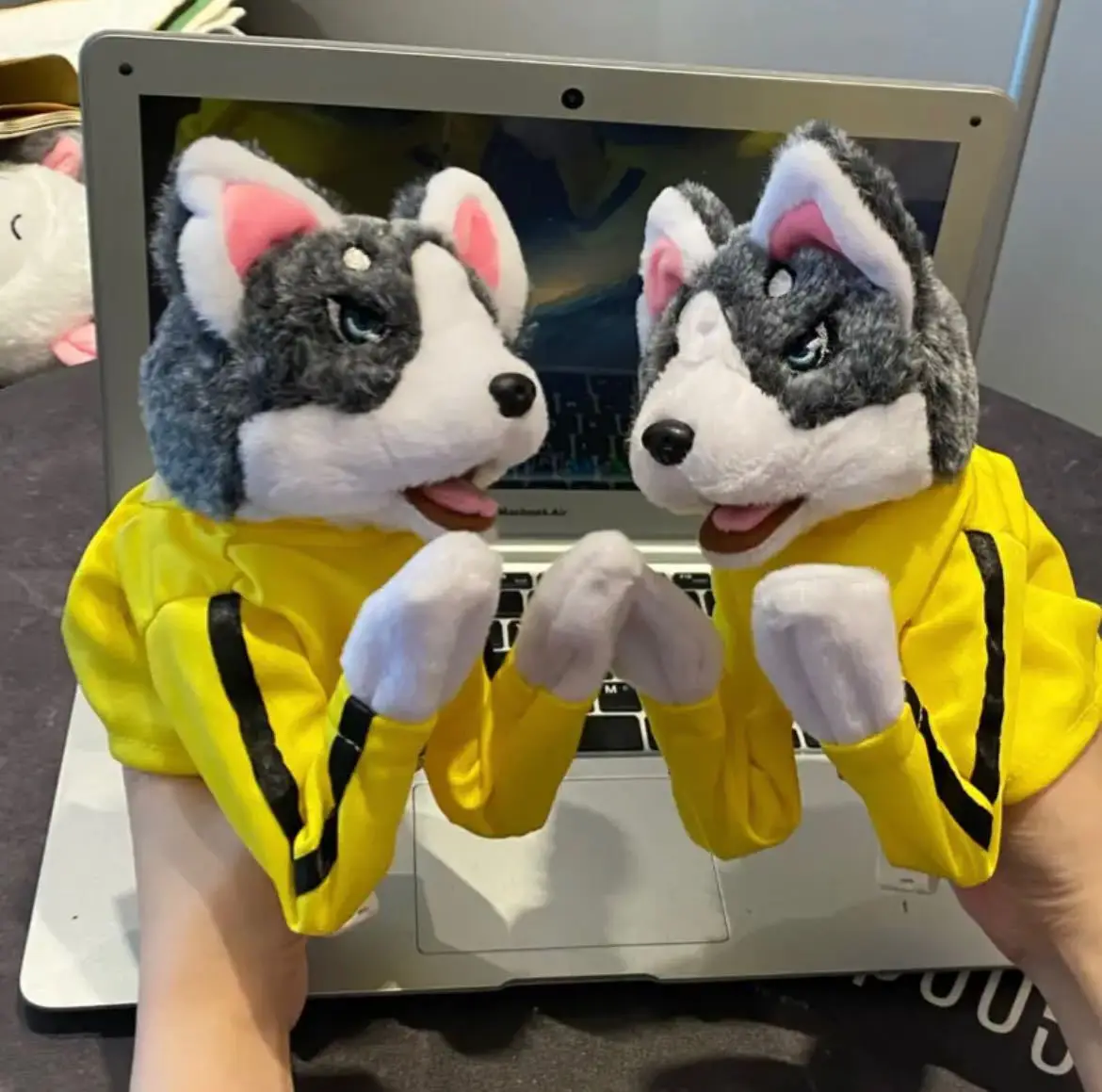 Plush Husky Dog Boxer Funny Toys Electric Will Make Sound And Fight Ggainst Game Figure Prank Toys