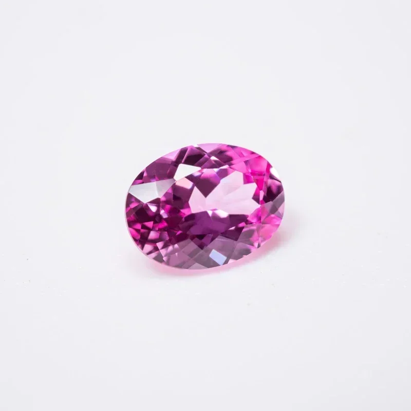 Lab Grown Sapphire Loose Stone Oval Shape Hot Pink Color VVS1 Charms Beads for DIY Jewelry Making Pendant Selectable Certificate