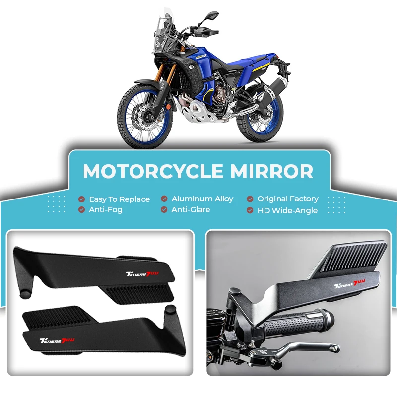 

Anti-Fog Anti-Glare Folding Wind Wing Motorcycle Rearview Mirror For Yamaha TENERE 700 Tenere700 Super Tenere T700 SuperTenere