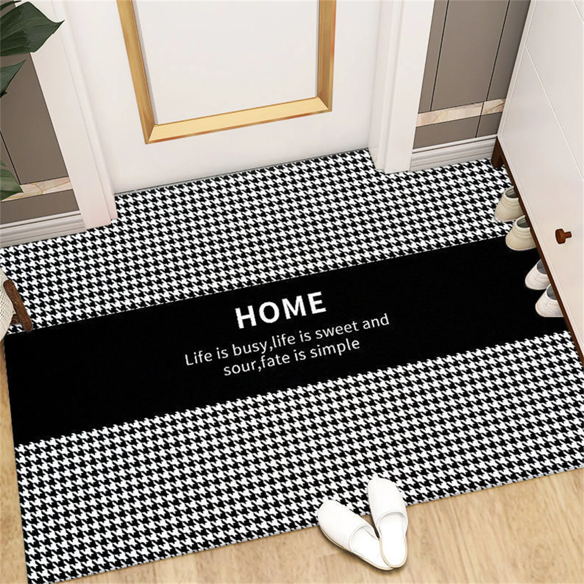 Entrance Silk Circle Carpet Nordic Style Household Scraping Sand Dust-Proof Wear-Resistant Non-Slip Rug PVC Free Cutting Mat