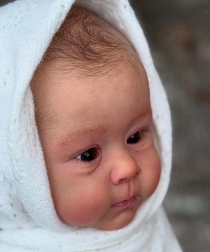 NPK 23-Zoll Reborn Kleinkind-Puppen-Set Huxley Unbemalt Unfertig DIY Blanko-Puppenteile mit Stoffkörper und Augen