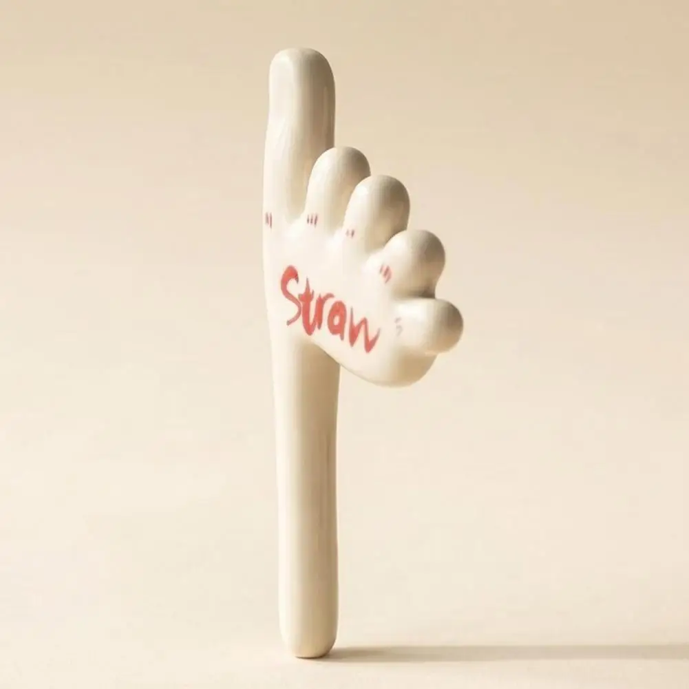 Tasteless Ceramic Straw Foot Shaped Ceramic Straw Reusable Handmade Drinking Straw for Coffee Milkshakes Funny Novelty Party