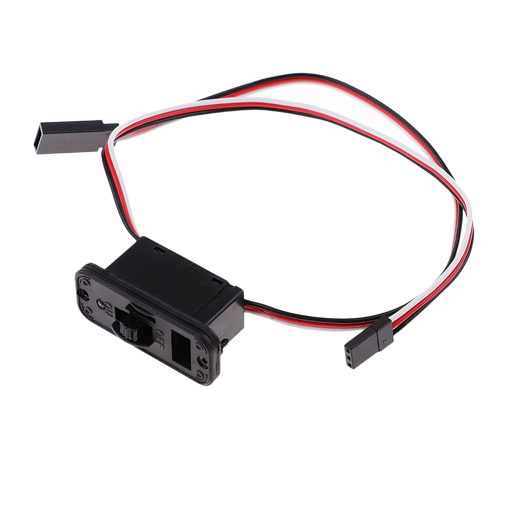 25cm Futaba JR Connector Cable with ON OFF Switch and LED Light RC Plane Servo Extension for Universal Use