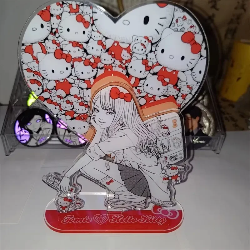 Sanrios Tomie Junji Ito Peripherals Hello Kitty Cosplay Creative Standing Plates Decorations Kawaii Cartoon Desktop Toys Gift