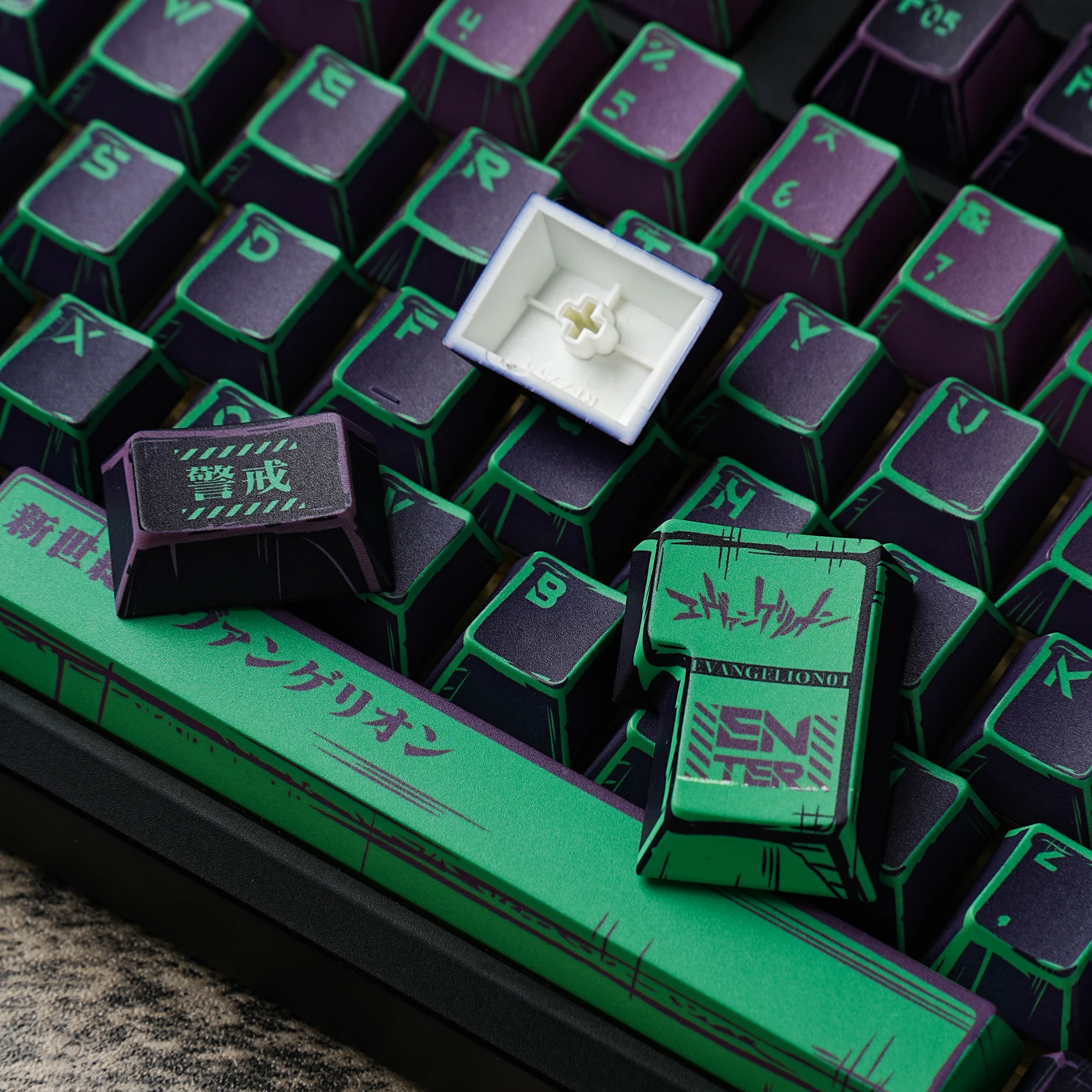 Comic EVA01 PBT Cherry Keycaps Korean French German Abnt2 Russian For Mx Switch Mechanical Keyboard Dye Sub JP AR ISO Layout