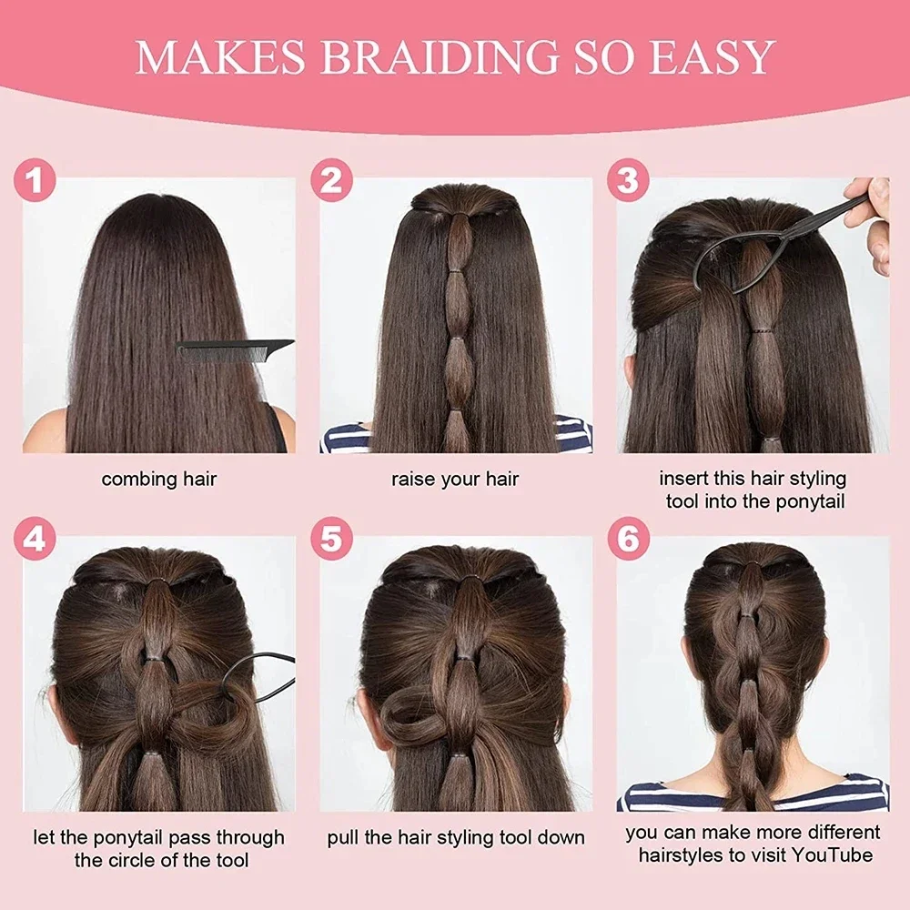 4Pcs/Set Women DIY Hair Tail Tool Girl Maker Bun Ponytail Braiding Styling Disk Twist Lazy Tool Hair Accessories For Wedding