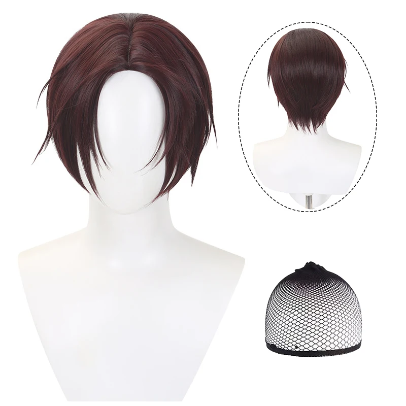 Anime Wind Breaker Hayato Suo Cosplay Wig Short Dark Brown Hair for Halloween Party +Free Wig Cap